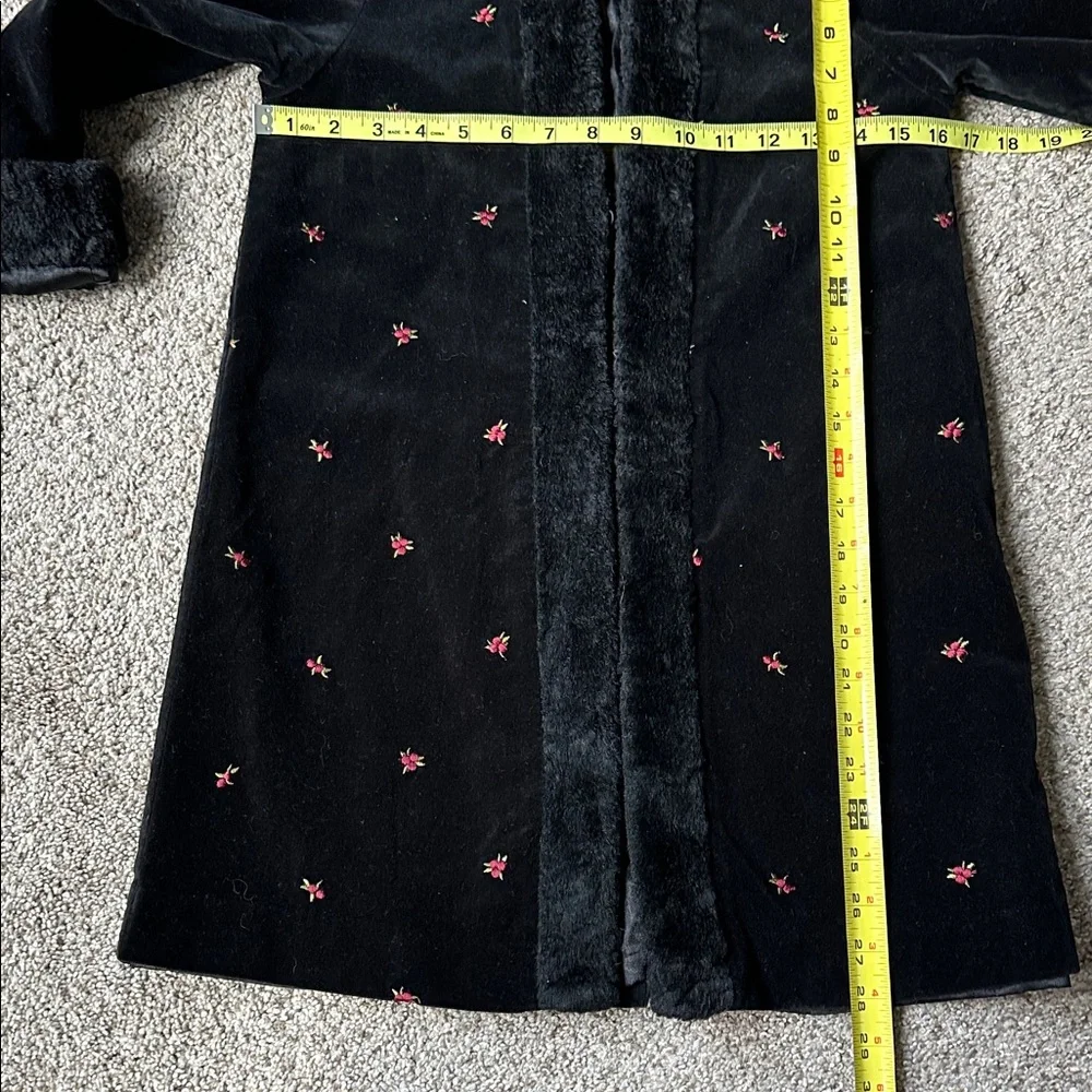 Gymboree Velvet Coat with Faux fur trim and embroidery‎